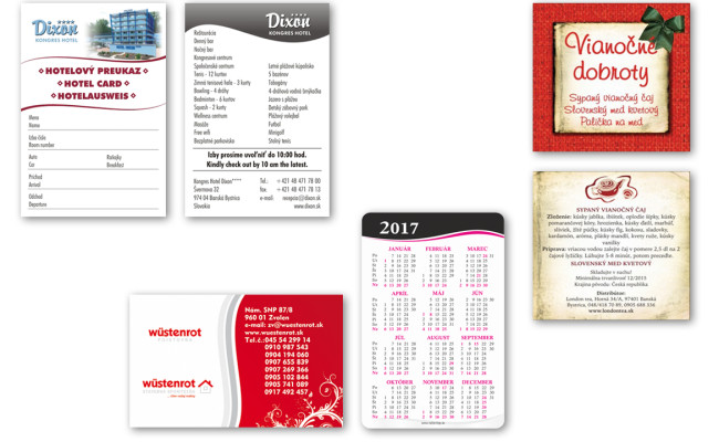Výroba kartičiek, kalendárikov a vysačiek